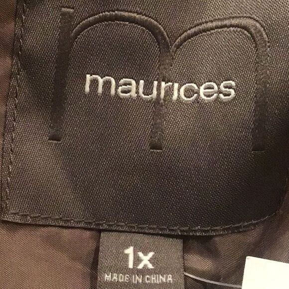 Maurices Brown Cream Plaid Drape Wrap Jacket NEW - Picture 13 of 16